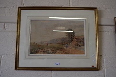 Lot 287 - Victorian school, watercolour, figures before...