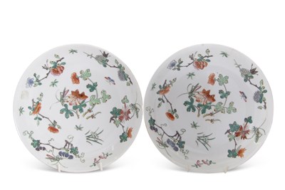 Lot 134 - Two famille rose dishes, decorated with...