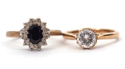 Lot 44 - Two gemset rings: to include a 9ct CZ ring...