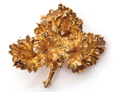 Lot 151 - A modernist Danish silver gilt leaf brooch by...