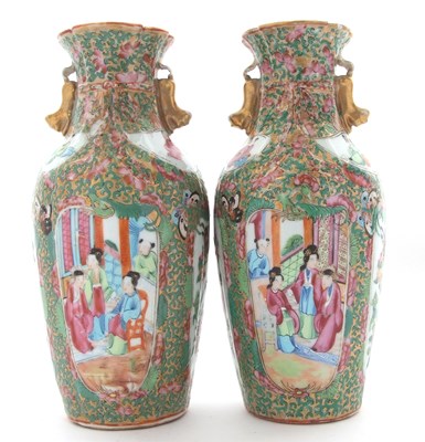 Lot 130 - A pair of 19th Century Famille Rose Vases with...