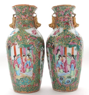 Lot 130 - A pair of 19th Century Famille Rose Vases with...