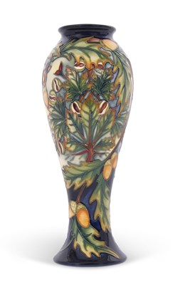 Lot 90 - Moorcroft Pottery: a Shirewood pattern vase by...
