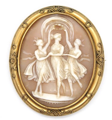 Lot 127 - A late Victorian cameo brooch of the Three...