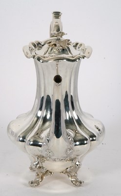 Lot 264 - A Victorian silver coffee pot of lobed...