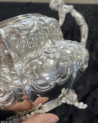 Lot 274 - An Irish silver three piece tea service...