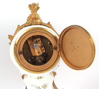 Lot 30 - A small late 19th Century clock garniture,...
