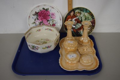 Lot 8 - Porcelain dressing table set and other ceramics