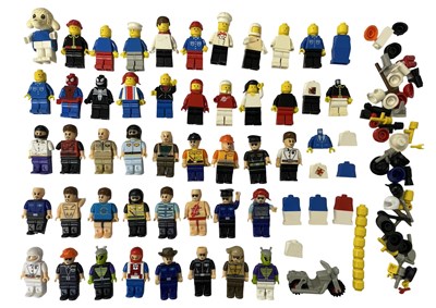 Lot 155 - A collection of vintage Lego minifigures and...