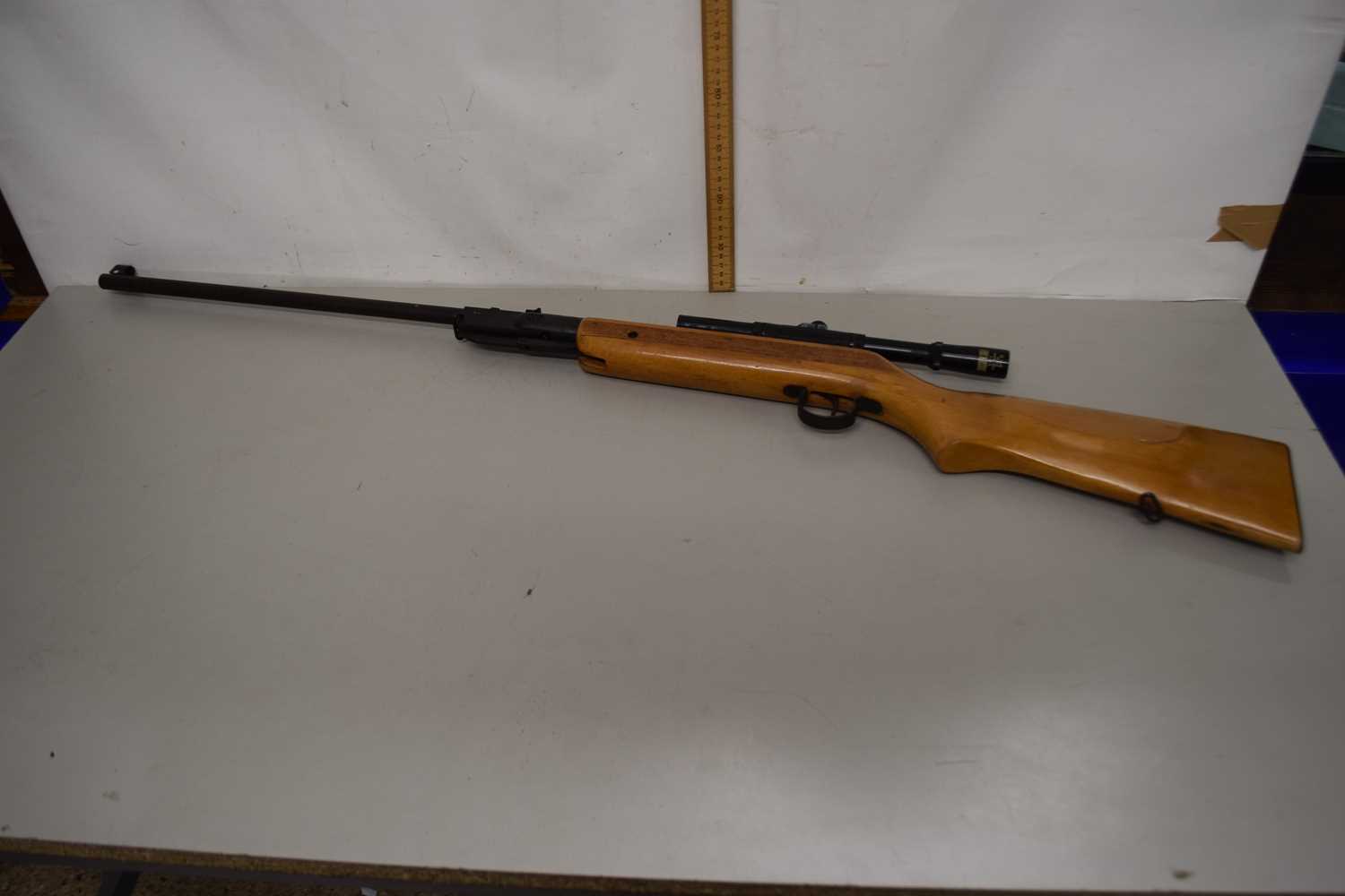 Lot 76 - Vintage air rifle stamped Foreign, fitted with...