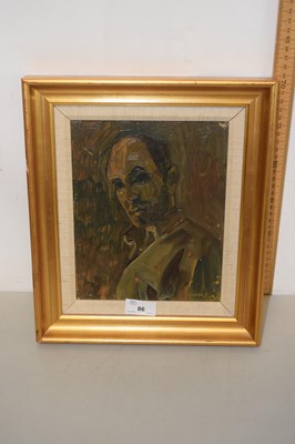 Lot 86 - C.West, portrait study, oil on board, gilt framed