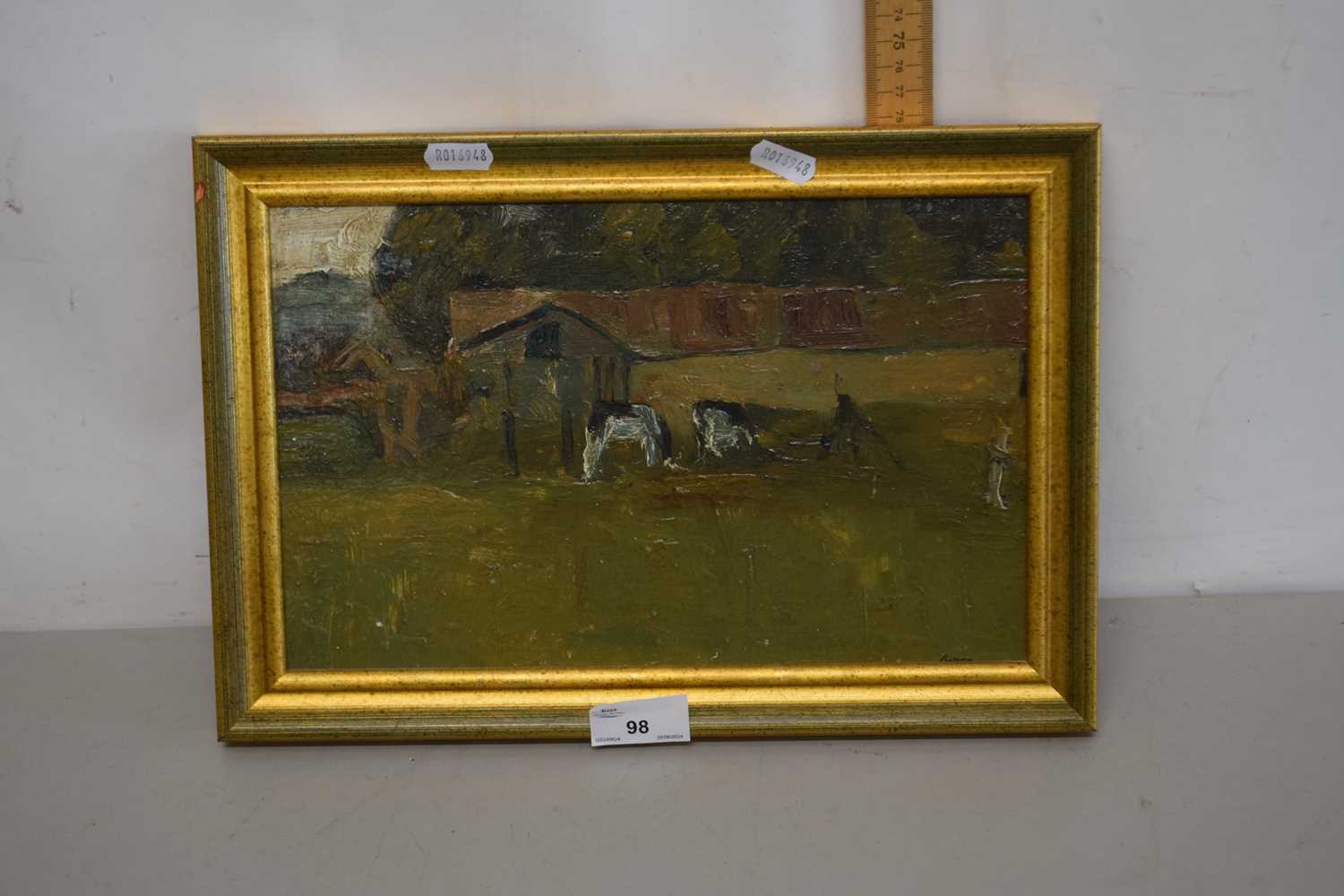 Lot 98 - 20th Century school abstract study of grazing...