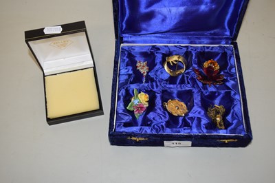 Lot 115 - Case of various assorted costume brooches and...