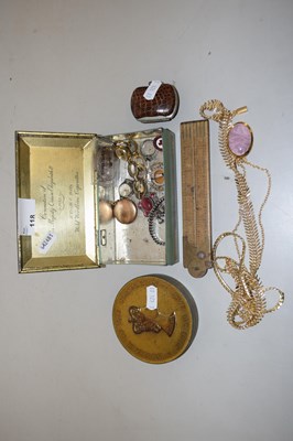Lot 118 - A coronation tin containing assorted costume...