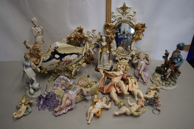 Lot 163 - Mixed Lot: An Austrian porcelain centrepiece...