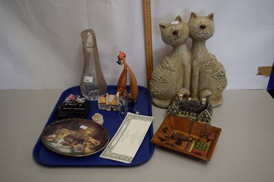 Lot 174 - Tray of various assorted ornaments, decanter etc