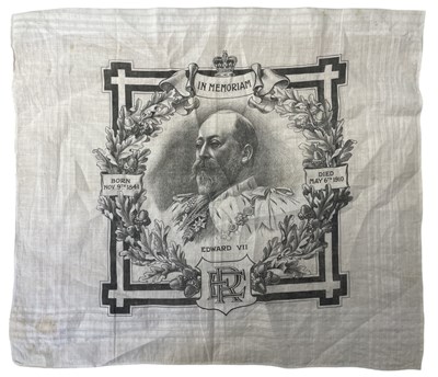 Lot 476 - A commemorative handkerchief in memoriam of...