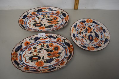 Lot 215 - Pair of Victorian ironstone oval dishes and...