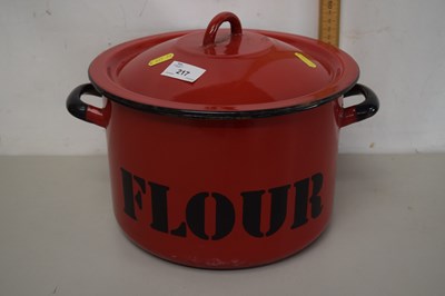 Lot 217 - An enamel flour bin