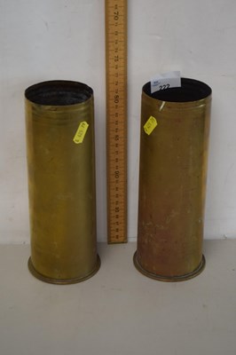 Lot 222 - Pair of brass shell cases