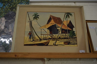 Lot 264 - Drying Nets, Malaysia by M.Nor, watercolour,...