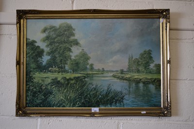 Lot 288 - Don Vaughan, coloured print of a riverside scene