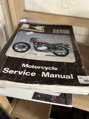 Lot 501 - Quantity of Kawasaki manuals and another