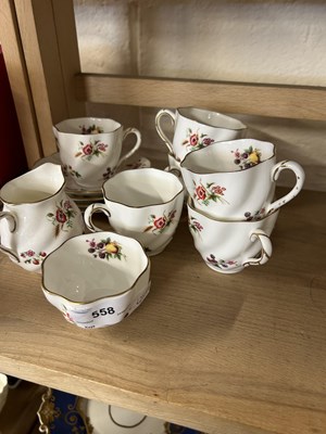 Lot 558 - Quantity of Coalport floral decorated coffee...