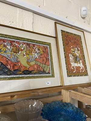 Lot 569 - Two South East Asian prints, framed and glazed