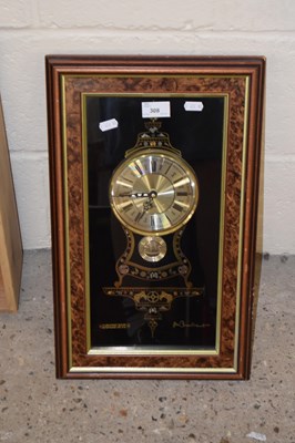 Lot 308 - Modern quartz wall clock in dark wood frame