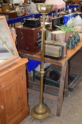 Lot 314 - Brass former standard oil lamp base converted...