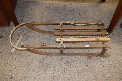 Lot 317 - A vintage wooden sledge