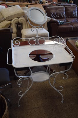 Lot 322 - Metal framed wash stand with adjustable mirror...