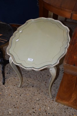 Lot 335 - Painted cabriole leg coffee table with glass top