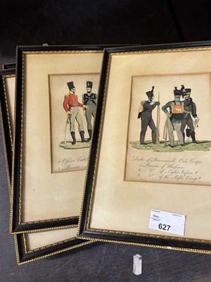 Lot 627 - Five military prints, framed