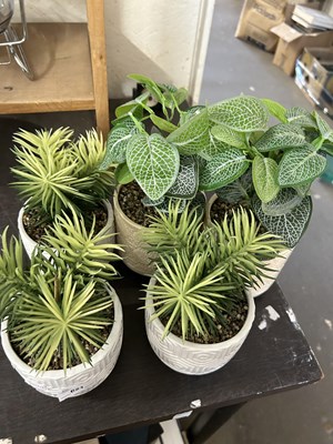 Lot 621 - Quantity of planters and faux plants