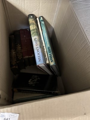 Lot 641 - Two boxes of assorted books and ephemera to...