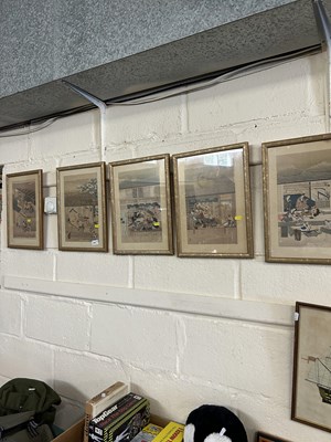 Lot 646 - Five Japanese framed prints