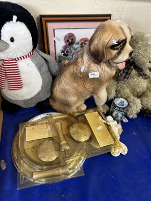 Lot 650 - Mixed Lot: Soft toys, wall clock and other items