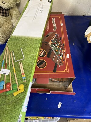 Lot 651 - Croquet set and a foosball table