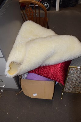 Lot 777 - Quantity of cushions and a faux sheepskin rug