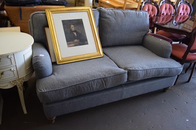 Lot 791 - A large two seater grey upholstered sofa