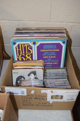 Lot 822 - Box of LP's, singles and CD's