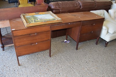 Lot 351 - Mid Century teak combination desk and dressing...