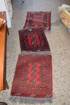 Lot 363 - Three small wool prayer mats