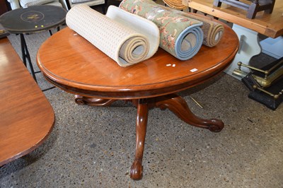 Lot 376 - Victorian table with oval top, turned column...