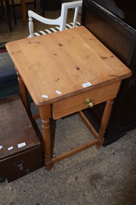 Lot 410 - Pine single drawer side table