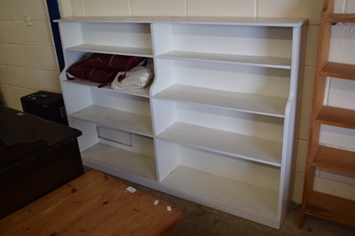 Lot 417 - Large white painted open front bookcase cabinet