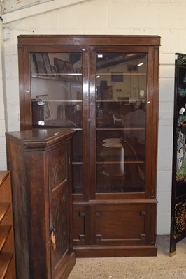 Lot 428 - Late 19th Century mahogany bookcase cabinet...