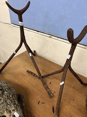 Lot 1008 - Two iron cart stands